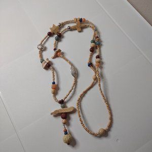Unique Lightweight Wooden Bead Necklace